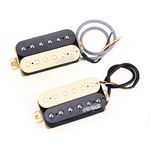 Wilkinson Classic Tone Ceramic Overwound Open Style Humbucker Pickups Set for Electric Guitar, Zebra