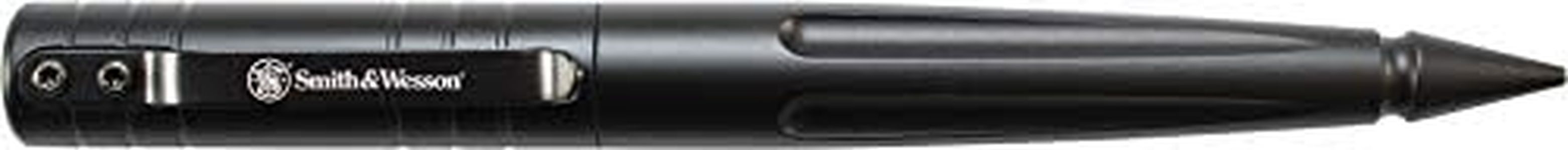 Smith & Wesson SWPENBK 5.7in Aircraft Aluminum Refillable Tactical Screw Cap Pen for Outdoor, Survival, Camping and EDC