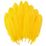 THARAHT 120pcs Golden Yellow Goose Feathers Natural bulk 6-8 inch 15-20cm for Crafts DIY Cosplay Wedding Party Halloween Decoration Goose Nagoire Feathers