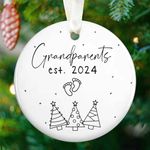 Grandparents Gifts - First Time Grandparents Gifts - Gifts for Grandparents, Gifts for New Grandparents, Gifts for First Time Grandparents - Grandma Grandpa Ornament - Ceramic Christmas Ornament 2024