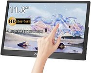 ZFTVNIE 11.6" Touch Screen Portable Monitor, HD 1366*768P PC Monitor Computer Screen with Stand/HDMI/USB/Type-C/VESA/Built-in Speaker, Portable Display for Laptop/PC/Phones
