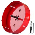 6 Inch Hole Saw, Corn Hole Drilling Cutter for Making Cornhole Boards, BI-Metal Heavy Duty Steel Blade Hole Saw Kit for Sheet Metal, Drywall, Plasterboard, Wood and Plywood