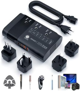 500W Pure Sine Wave Voltage Converter US to Europe, AI 220V to 110V Converter 50Hz to 60Hz Transformer for European Travel, Power Converter Adapter Combo USB-C for CPAP Hair Straightener Laptop Phone