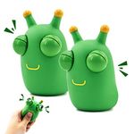 Zayin Green Bug Toys Popping Out Eyes Squeeze Fun Children's Sensory Fidget Toys Used to Relieve Stress,Anxiety,Autism Toy Christmas Birthday Gift (Green Bug Toys 2 pcs)