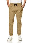 Southpole Men's Basic Stretch Twill Jogger Pants-Reg and Big & Tall Sizes Casual, Deep Khaki, 6XL