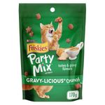 Friskies Party Mix Cat Treats, Gravy-licious Crunch Turkey and Gravy - 170 g Pouch (1 Pack)