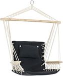 Sunnydaze Outdoor Hanging Hammock Chair with Armrests - Polycotton Fabric - 300-Pound Capacity - Storm