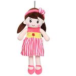 BeeWee® Plush Super Soft Toy Huggable for Girls (Cute Doll 40 Cms, Dark Pink)