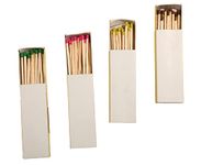 Plain 10 CM Long Matchboxes with 20 Sticks - (Pack of 80) Green Head (Custom and Brand your Logo)