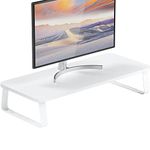 WALI Particle Board Monitor Stand Riser 24 Inch Ergonomic Desk Tabletop Organizer Rounded Edge Table Top for Flat Screen LCD LED Display, Laptop Notebook, Game Consoles (PTT005-W), White