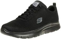 Skechers Men's Flex Advantage - Bendon Sr Sneaker, Black Mesh Water Stain Repellent Treatment, 10 UK