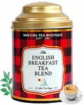 SAN-CHA Tea Boutique, English Breakfast Tea, 25 Pyramid Tea Bags, Daily Black Tea, Full Bodied With Woody Notes, Pure Assam Tea, Rich Aroma, 0.05 Kilograms