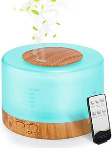Diffusore di aromi 500ml + timer per aromaterapia, diffusore di oli elettrico, 7 colori LED a distanza ultrasuoni diffusore per oli essenziali, umidificatore per camera da letto yoga salone