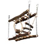 Pet Ting Natural Living Suspension Bridge Small Pet Toy Exercise Play Wood Rope