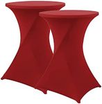 Zmmyuluo Cocktail Table Covers 2 Pcs Chair Covers 24"x43" Cocktail Spandex Stretch Square Corners Tablecloth for Fitted Bar Wedding Cocktail Table (Red)