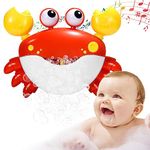 YUISTRE Crab Bath Toys，Baby Bath Bubble Toys for Baby, Toddlers, Infants, Kids, Automatic Bubbles Machine Blower for Bathtub, Battery Operated (Red)