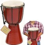 B.N.D TOP Drum Djembe is a Rope goat skin Covered Goblet African Drum Played by Hands West Africa style jembe for drums circle and more (8x16)