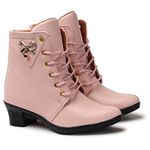 KRAFTER Women's And Girls Classic Winter Suede velvet High heel Boots Casual, Outdoor and Holiday Outings-UK-6