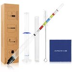 Circrane Triple Scale Hydrometer and Glass Jar for Wine Beer, Wine, Mead and Kombucha,ABV, Brix and Gravity Test Kit