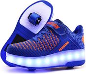Ufatansy Roller Shoes Girls Sneakers Boys Roller Skate Shoes Kids Skateboarding Wheels Shoes USB Charging Light Up Fashion Skates