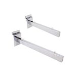 Slatwall Glass Shelf Brackets Pair with Suction Pads for Glass - 250mm