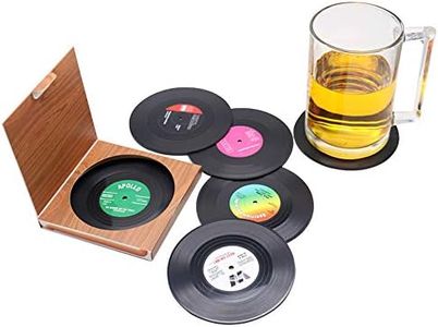 6 Pcs Black CD Record Coasters