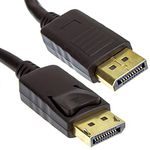 kenable DisplayPort Male Plug to Plug Video Cable GOLD 1m LOCKING [1 metres]