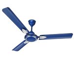 LONGWAY Kiger P1 1200 mm/48 inch Ultra High Speed 3 Blade Anti-Dust Decorative Star Rated Ceiling Fan (Silver Blue, Pack of 1)