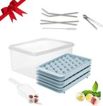 11 Pack Round Ice Cube Tray with Lid & Bin Ice Ball Maker Mold for Freezer with Container Mini Circle Ice Cube Tray Making 99PCS Sphere Chilling Cocktail Whiskey Tea Coffee 3 Trays,ice Bucket & Scoop