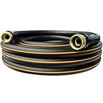 DayisTools Hybrid Garden Hose 5 ft, Strong Flexible Water Hose 5/8 IN x 5FT, Lightweight, Super Durable, All-weather, Work Pressure 200 PSI, 3/4 IN GHT Solid Brass Fittings, Black Orange