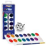 Prang Washable Watercolor Set, 16 Classic Colors with Brush, Assorted Colors (16016)