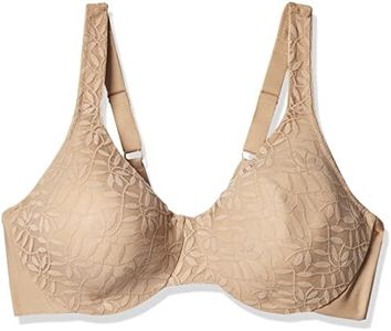 Olga Women's Sheer Leaves Minimizer Bra, French Toast, 20C