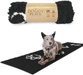 My Doggy Place Microfiber Dog Mat for Muddy Paws, 8' x 2' Charcoal with Paw Print - Non-Slip, Absorbent and Quick-Drying Dog Paw Cleaning Mat, Washer and Dryer Safe - Hallway Runner