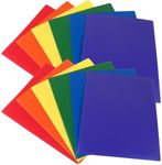 Evelots 2 Pocket Folders-12 Pack - Double Pocket Durable Plastic Folder - Letter Size - Business Card Slot - Flexible - Office, School, Home - 6 Color