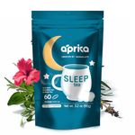 Aprika Life - Sleep Tea with Sleep Guide, 100% Natural Herbal Tea with 12 Herbs Created by Herbalists, Promotes Relaxation, Stress Relief - Restful Sleep - 60 bags