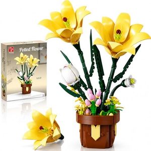 modopia Flowers Botanicals Lily Building Set - Artificial Flower Building Blocks, Indoor Plants Home Office Decor Mother's Day Birthday Gifts for Adults Women Teens 14+ (296+PCS)