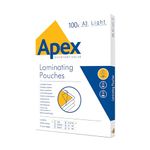 Fellowes Apex A3 Laminating Pouches, Glossy Finish, 100 Sheets - Light Duty - Ideal for Notices and Photos