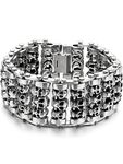 Halo's London Heavy Wide Skull Link Stainless Steel Bracelet (20.5 cm, Silver)