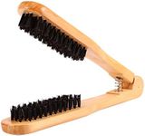 Double Sided Hair Brush, Wooden Anti static Hair Splint Comb Professional Hairdressing Comb Hair Straightener Tool Clamp Detangler Side for Smoothing Straight