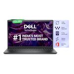 Dell 15 Thin & Light Laptop, 13th Gen Intel Core i3-1305U Processor, 8GB DDR4, 512GB SSD, 15.6" (39.62cm) FHD 120Hz 250 nits, Intel UHD Graphics, Windows 11 + MSO'21, 15 Months McAfee, Black, 1.66kg