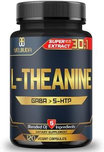 L-Theanine Supplement added Ashwagandha, GABA, 5 HTP, L Tryptophan - Support for Restful Mind, Brain Health, Energy Production & Immune Support - 120 Capsules