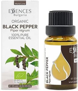 Essences Bulgaria Aceite Esencial de Pimienta Negra Orgánico 15ml | Piper nigrum | 100% Puro y Natural | Sin diluir | Grado Terapéutico| Aromaterapia | Cosméticos | Libre de crueldad | Sin OGM