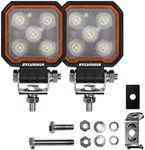 SYLVANIA Rugged 3 Inch Cube LED Light Pods | Lifetime Limited Warranty | Flood Light 1400 Raw Lumens, Off Road Driving Work Light, Truck, Tractor, Boat, ATV, UTV, SUV, 4x4 (2 PC)