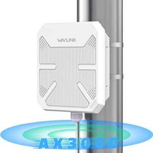 WAVLINK AX3000 Outdoor Access Point, Long Range Wi-Fi6 Extender, Dual Band Router/Repeater/AP/Mesh Extender with PoE, 4x12dBi High-gain Built-in Antennas, IP67 Weatherproof, Signal Booster Amplifier