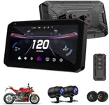 Mogico T7 Ultra Motorcycle GPS Navigator Wireless CarPlay Android Auto Blind Spot Detection Smart Riding System, Tire Pressure Sensor, 6.25" Touch Screen, 2K Dash Cameras, Motorbike Mirror Link, IP67