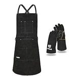 Leather Work Apron with Gloves - 6 
