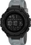 Shocknshop Digital Rubber Sports Stylish Multifunctional Electronic LED Black Dial Wrist Watch for Men Boys -WCH78 (Grey)