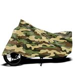 Autofy Waterproof Bike Cover Scooter Bike Cover Dustproof UV Protection Bike Body Cover for All Two Wheeler Upto RE Bullet Size [Model Name: Military Green-04 - Paint Protection Layer Inside]