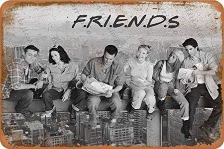 Friends Poster Panneaux d’étain Vintage Affiche de métal rétro Plaque de Panneau Mur Art décor 8×12 Pouces