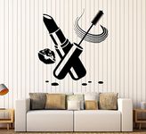 Vinyl Wall Decal Cosmetics Beauty Salon Make Up Lipstick Lips Stickers Large Decor (ig3924) Grey